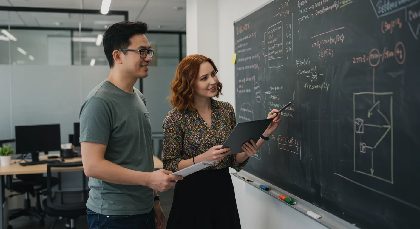 A team of developers working collaboratively, representing the switch to dedicated teams.