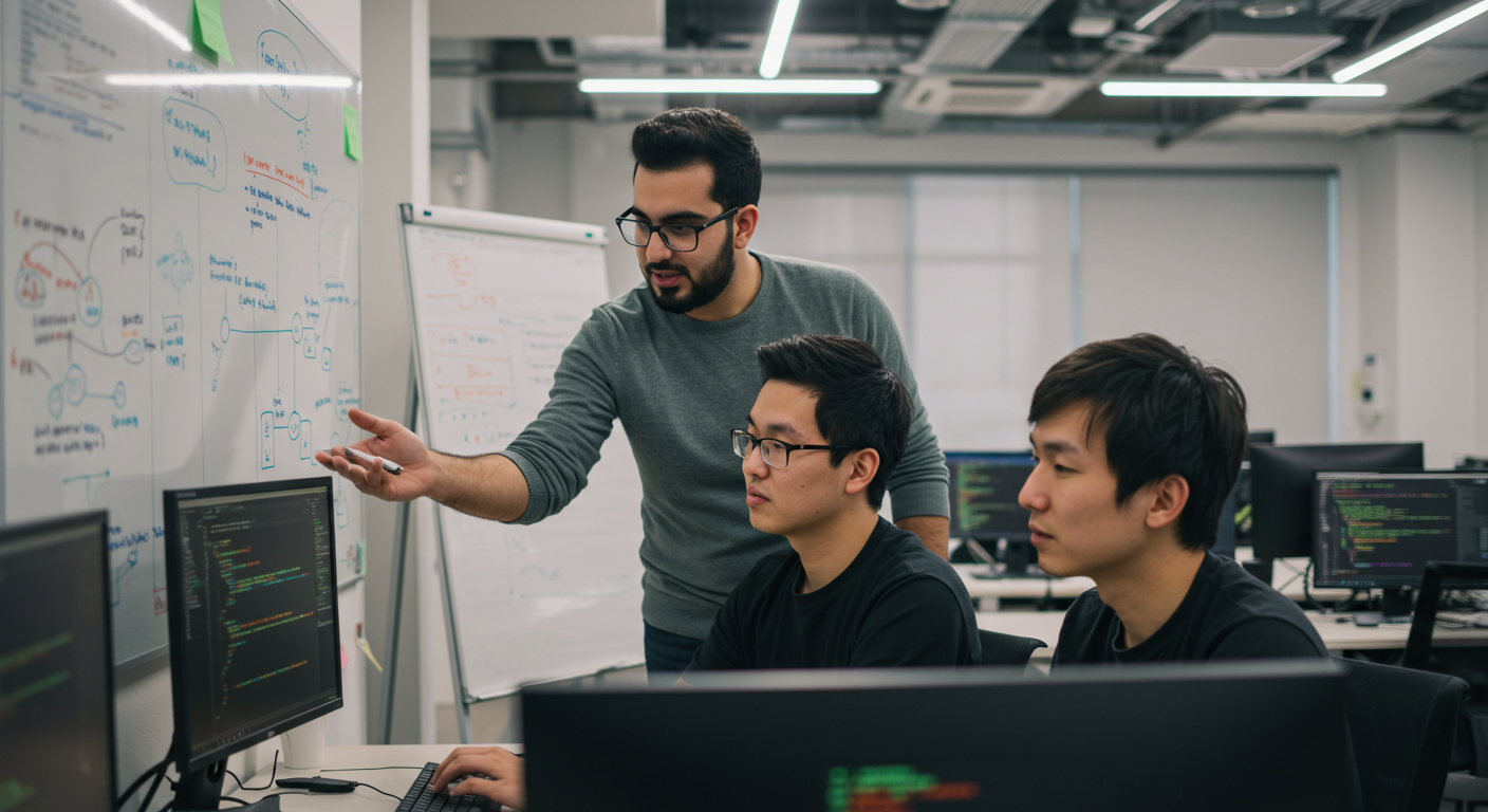 Development team collaborating on SEO implementation
